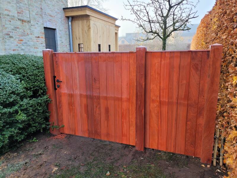 Tuinpoort padouk klassiek