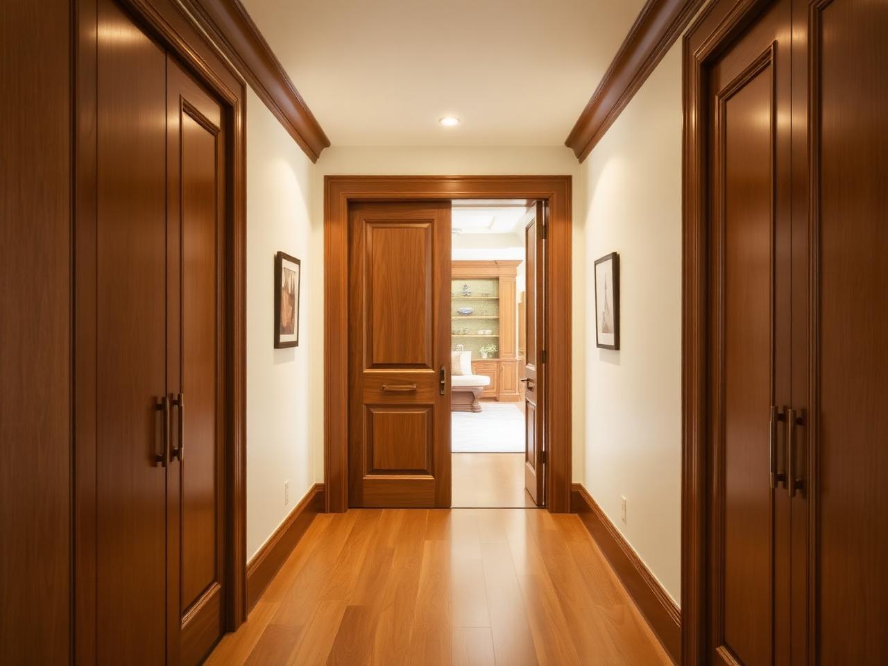 Klassieke paneeldeur in warme houtafwerking