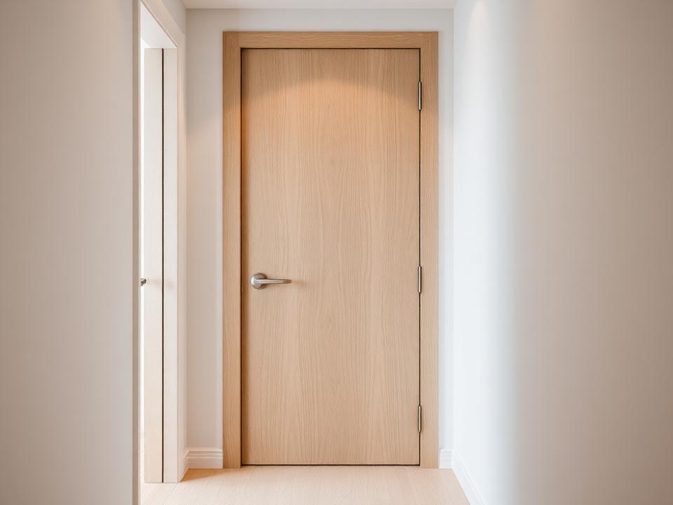 Moderne binnendeur in licht eiken