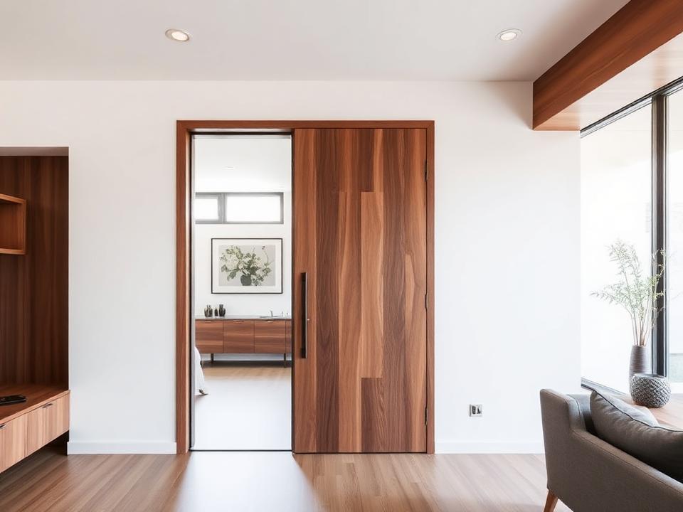 Taatsdeur in notenhout