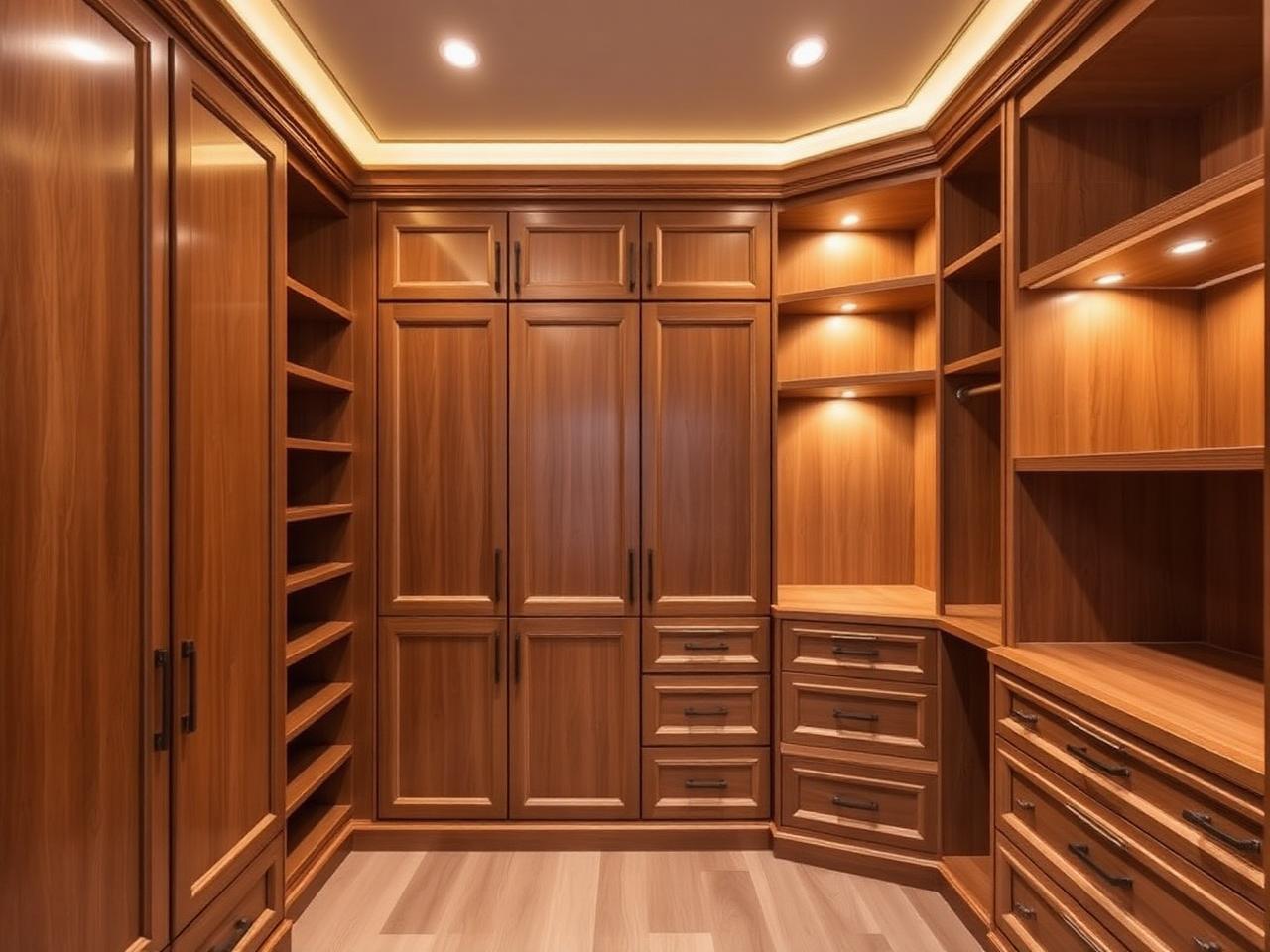 Inloopkast op maat in massief hout